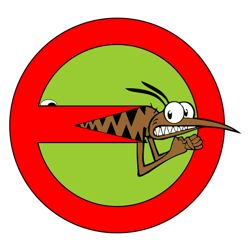 A scared mosquito being eating by a minus sign. The logo for Minus Bite all natural pest repellents.