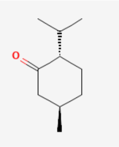 The chemical structure depiction of peppermint oil.